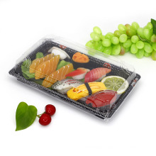 plastic food grade PS sushi tray food packaging box sushi tray with lid